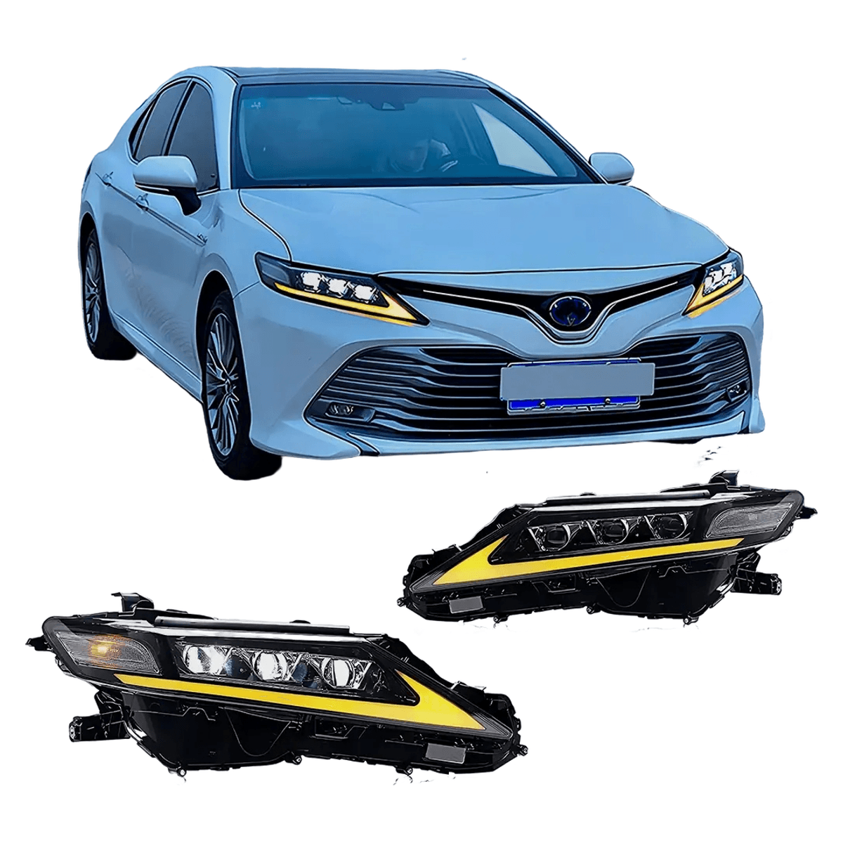 Toyota Camry Headlight Assembly Pair Plug & Play 2018-2023 (XSE XLE TRD LE SE Hybrid AWD)