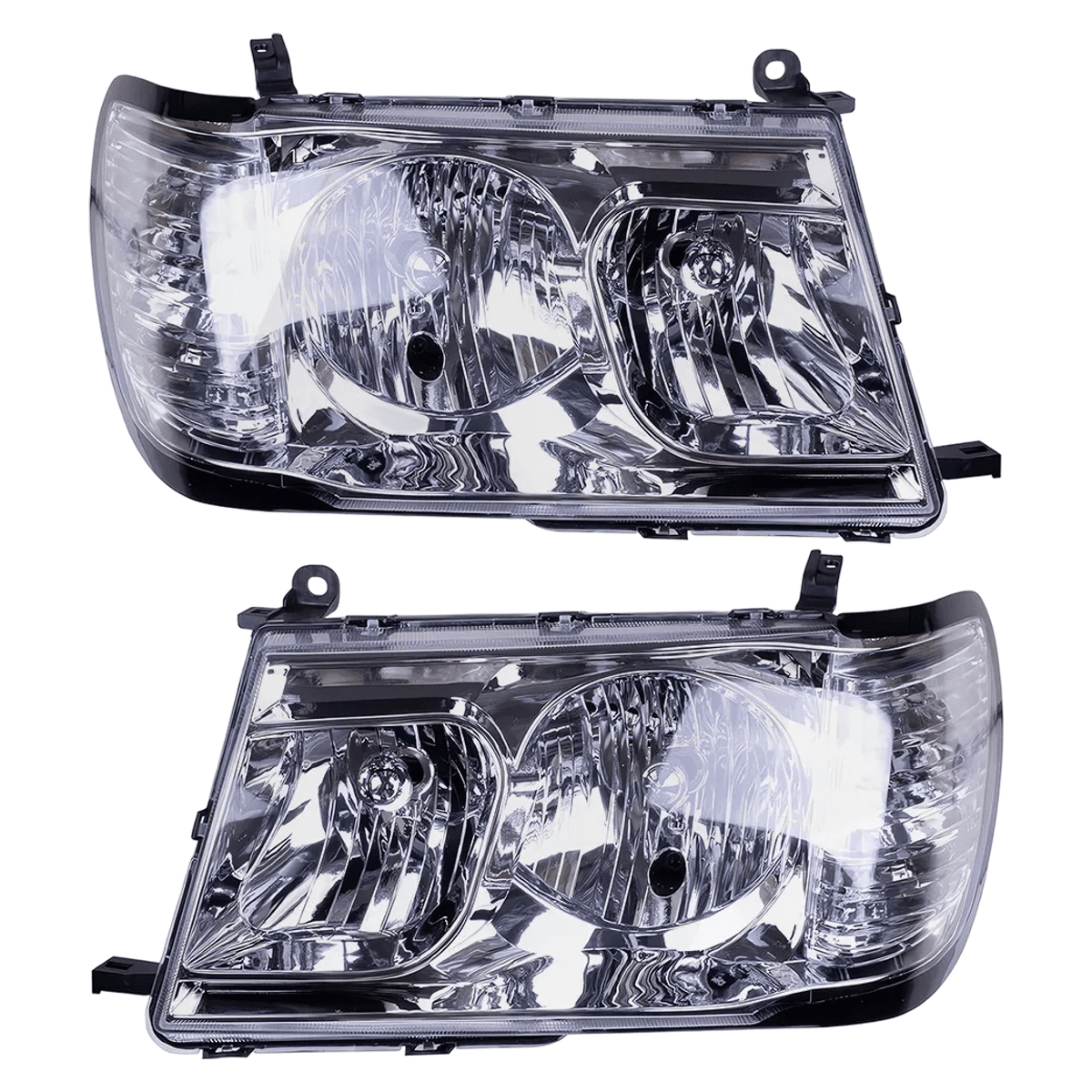 Toyota Land Cruiser LC100 Halogen Headlights (1998–2005) – Chrome Left & Right Pair