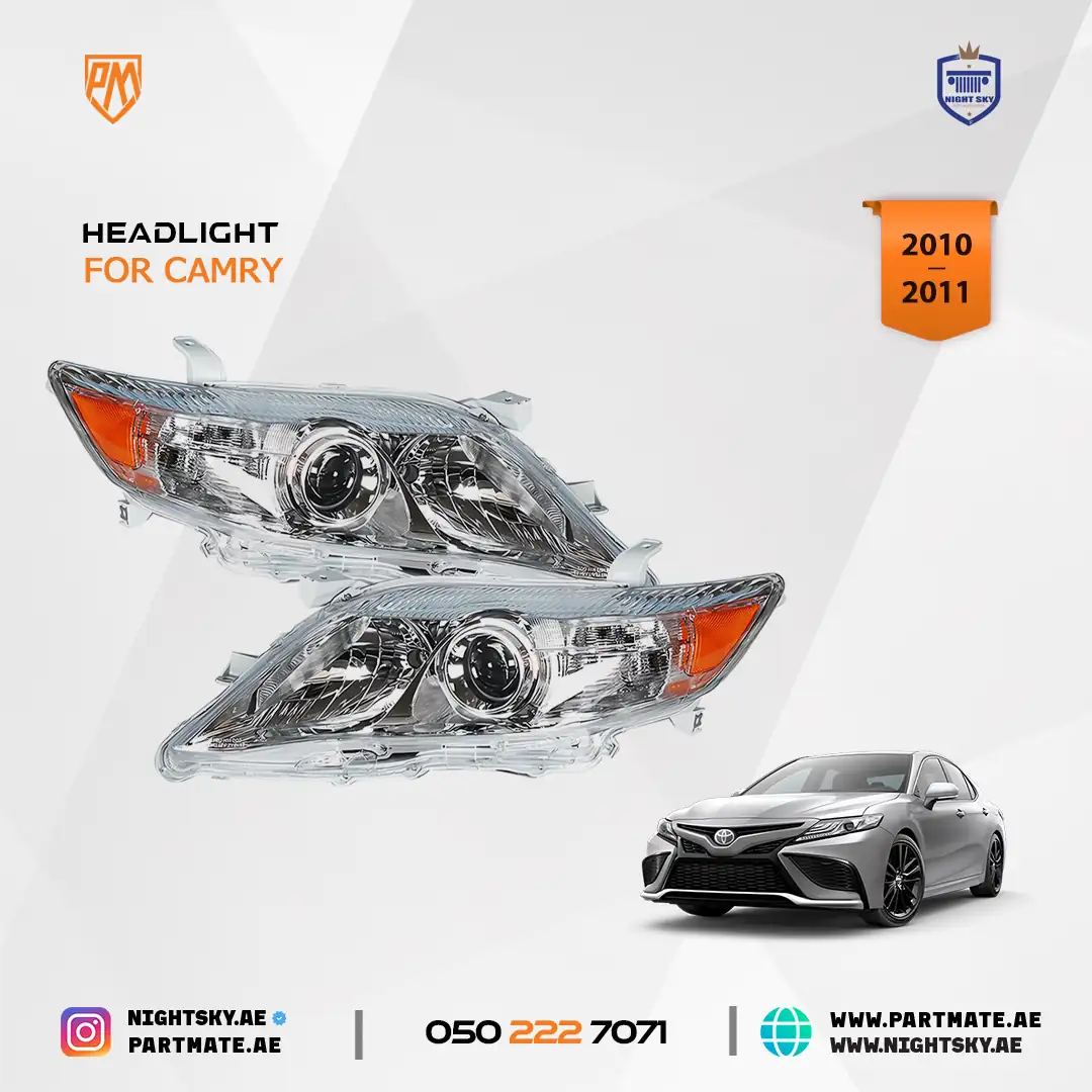 Toyota Camry Projector Headlight Assembly Pair 2010-2011 Driver & Passenger Side