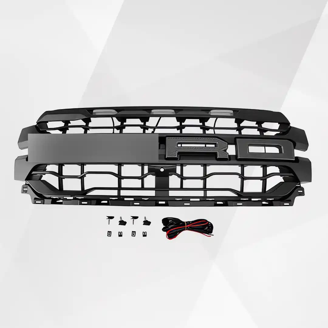 Ford F-150 Front Grille (2024–2025) – Raptor Style Black Upper Bumper w LED