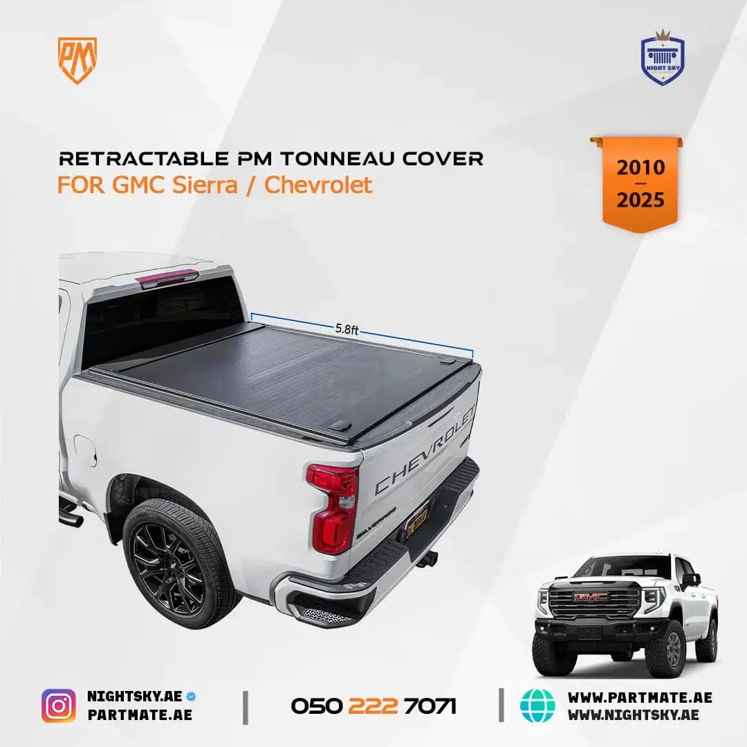GMC Sierra / Chevrolet Silverado Retractable PM Tonneau Cover (2010–2025) – Heavy-Duty Bed Protection