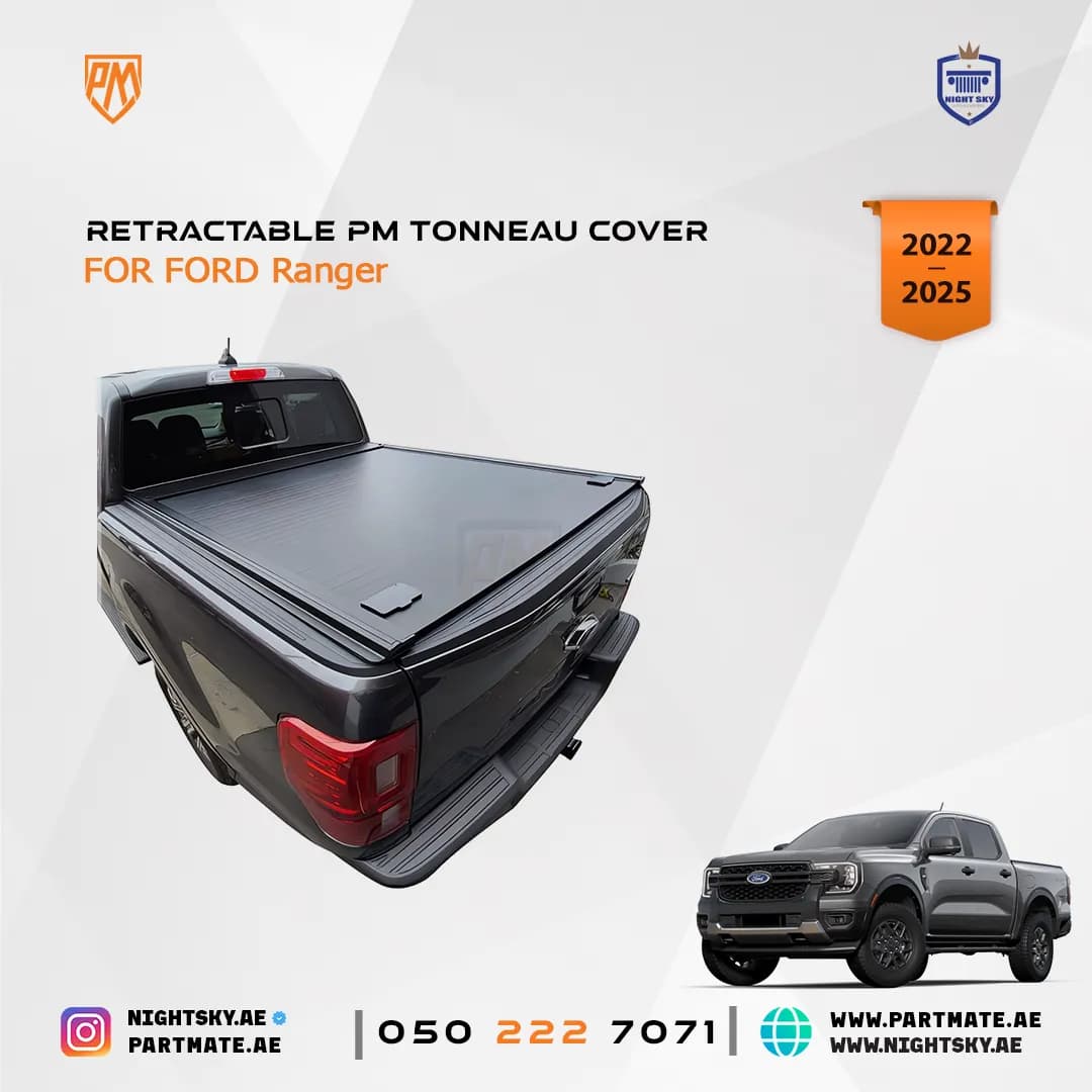 Ford Ranger Retractable PM Tonneau Cover (2012–2025) – Heavy-Duty Bed Protection