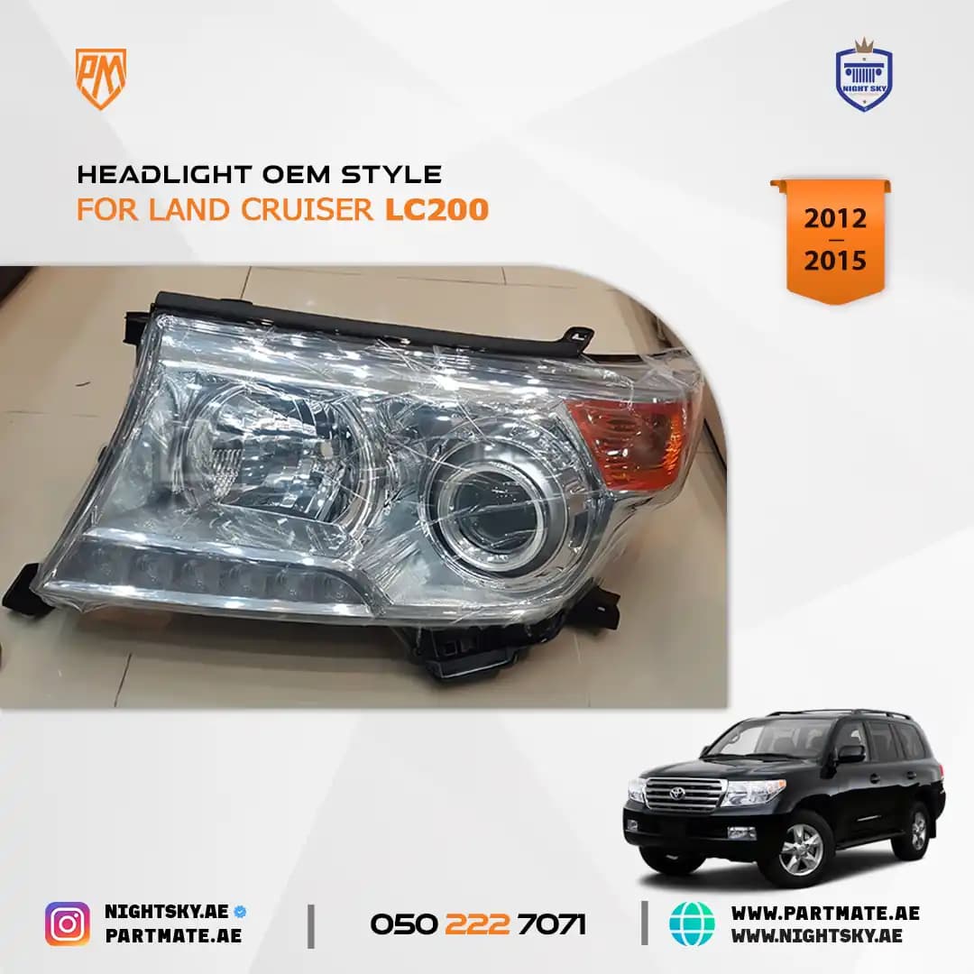 Toyota Land Cruiser FJ200 Front Headlight 2012-2015 – OEM Style Replacement