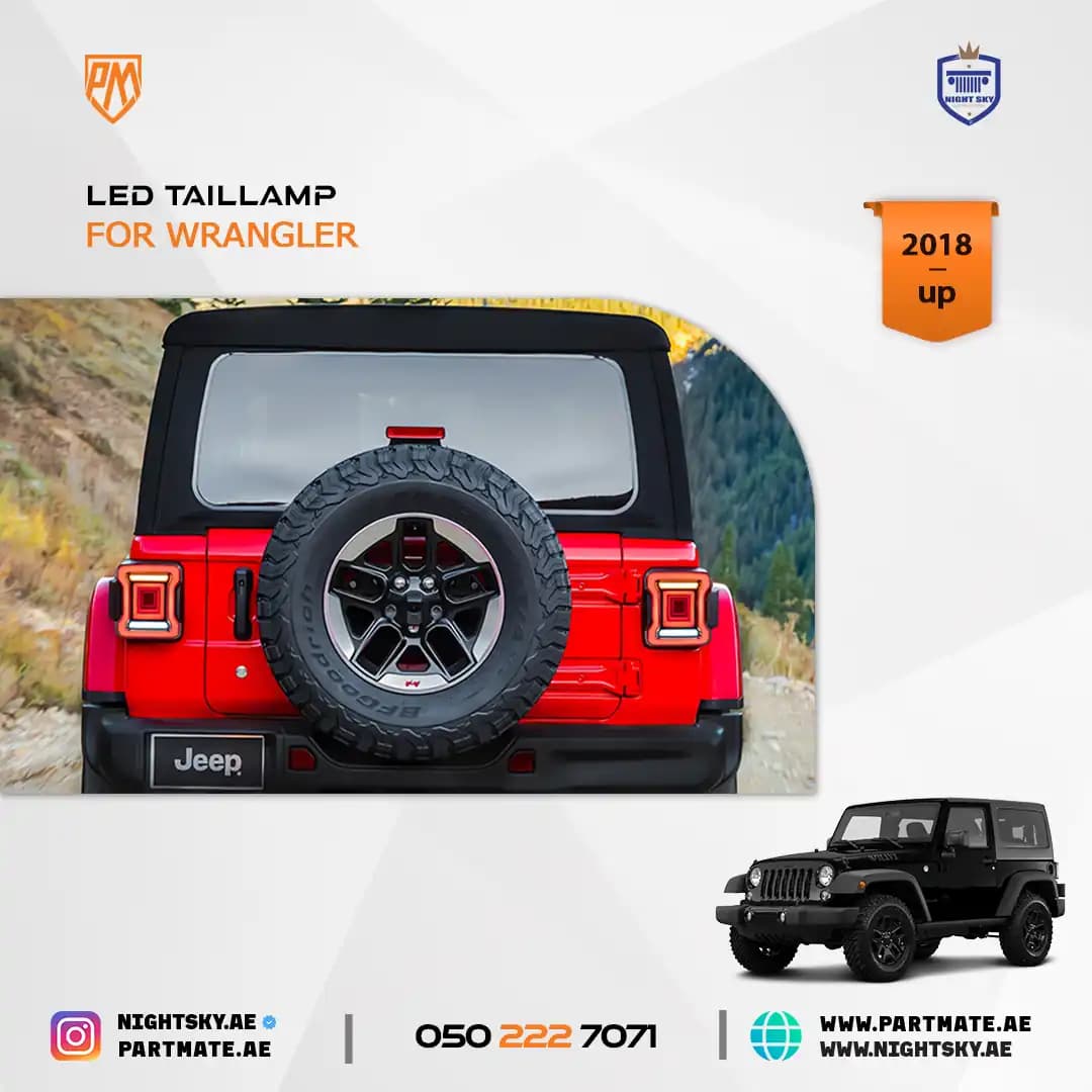 Jeep Wrangler JL 2018-2022 & Gladiator JT 2019-2022 Vland LED Tail Lights – Sequential Turn Signal