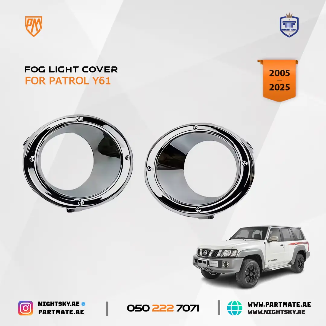 Nissan Patrol Y61 Front Fog Light Chrome Trim Cover Set 2005-2009