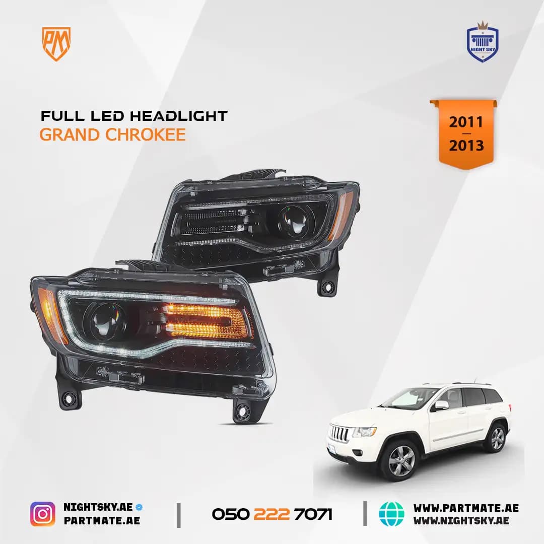 Jeep Grand Cherokee WK2 2011-2013 Vland Headlights Blue DRL