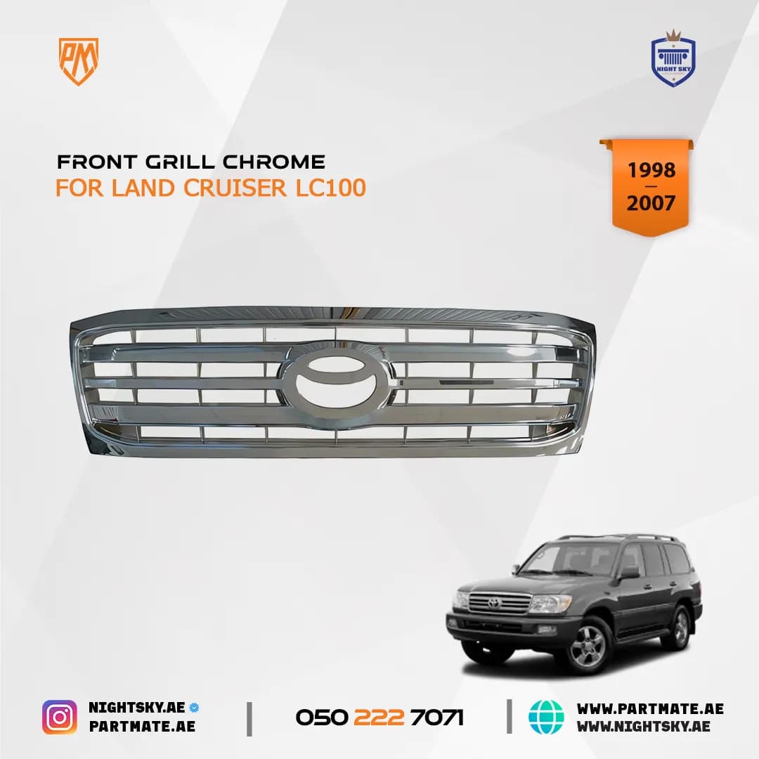 Front Grille Chrome for Toyota Land Cruiser LC100 (2006–2007)