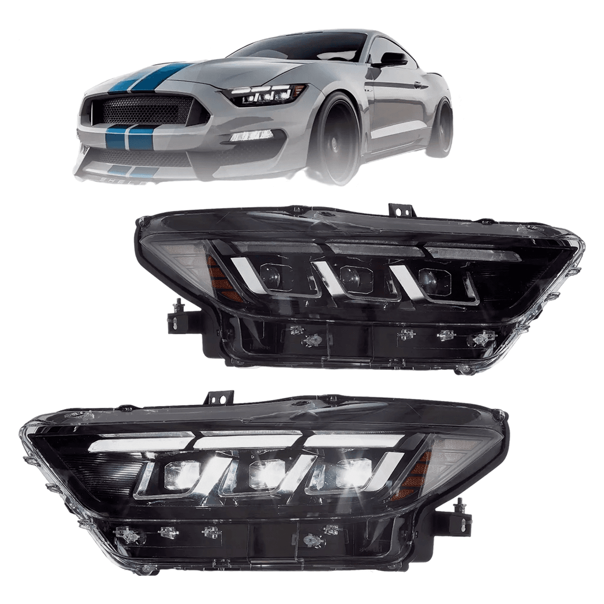 S650 Style LED Headlights for Ford Mustang 2015-2017