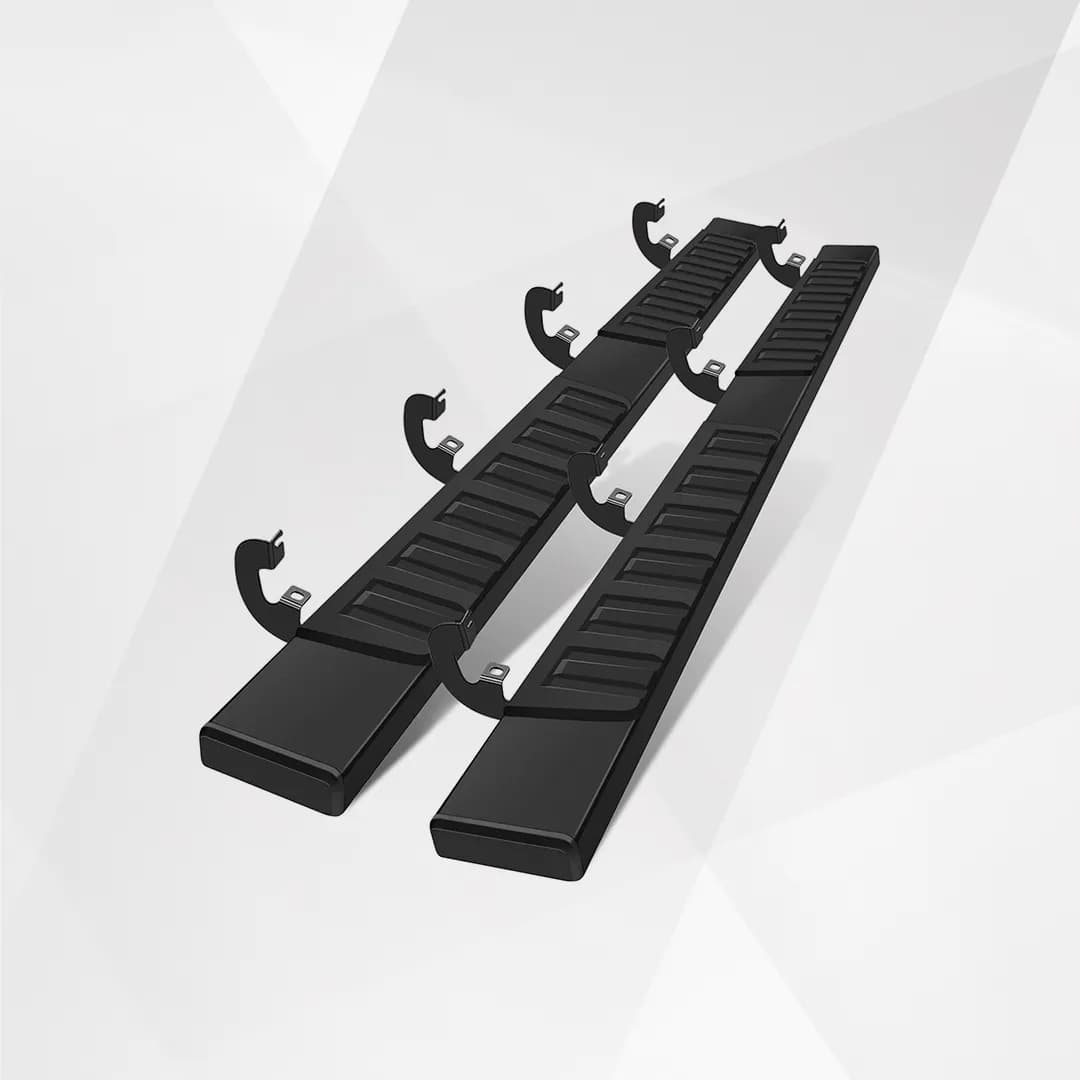 6-Inch Black Aluminum Running Boards / Side Steps / Nerf Bars for GMC Sierra 1500, 2500 & 3500 Crew Cab (2007-2018)