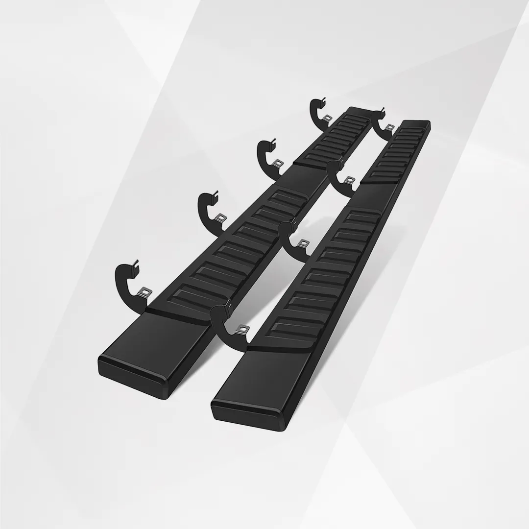 6-Inch Black Aluminum Running Boards / Side Steps / Nerf Bars for GMC Sierra 1500, 2500 & 3500 Crew Cab (2007-2018)