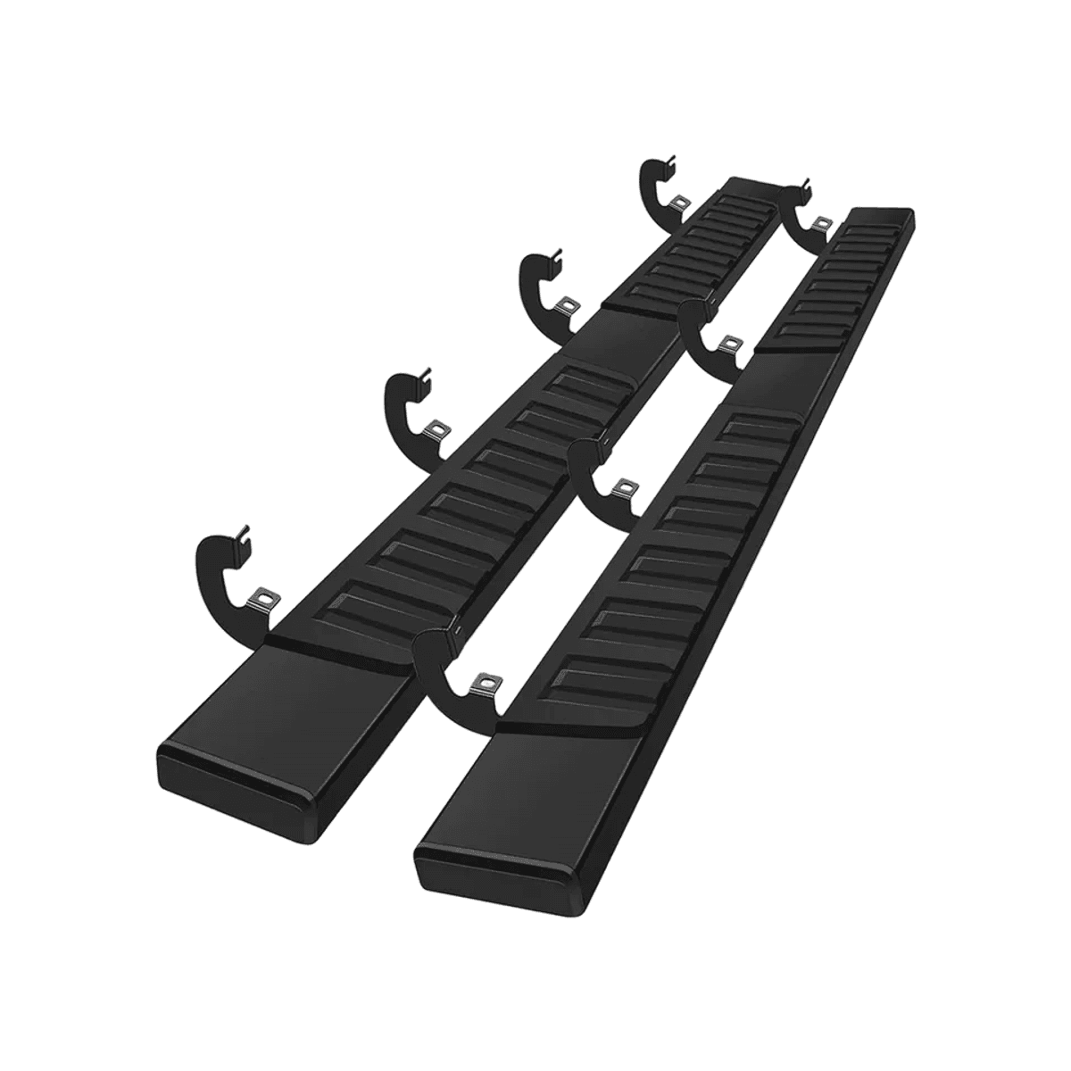 6-Inch Black Aluminum Running Boards / Side Steps / Nerf Bars for GMC Sierra 1500, 2500 & 3500 Crew Cab (2007-2018)