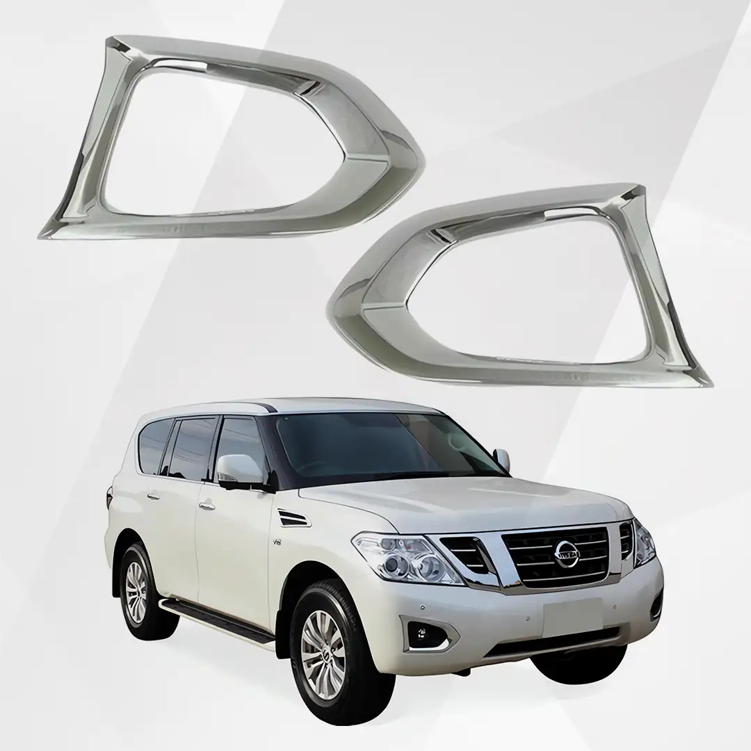 Nissan Patrol Y62 Front Fog Light Chrome Trim Cover Set 2014-2018
