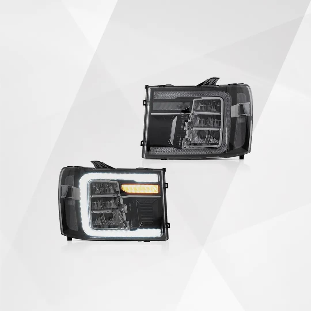 VLAND LED Reflection Bowl Headlights – Chrome for GMC Sierra 1500/2500HD/3500HD (2nd Gen, 2007–2013)