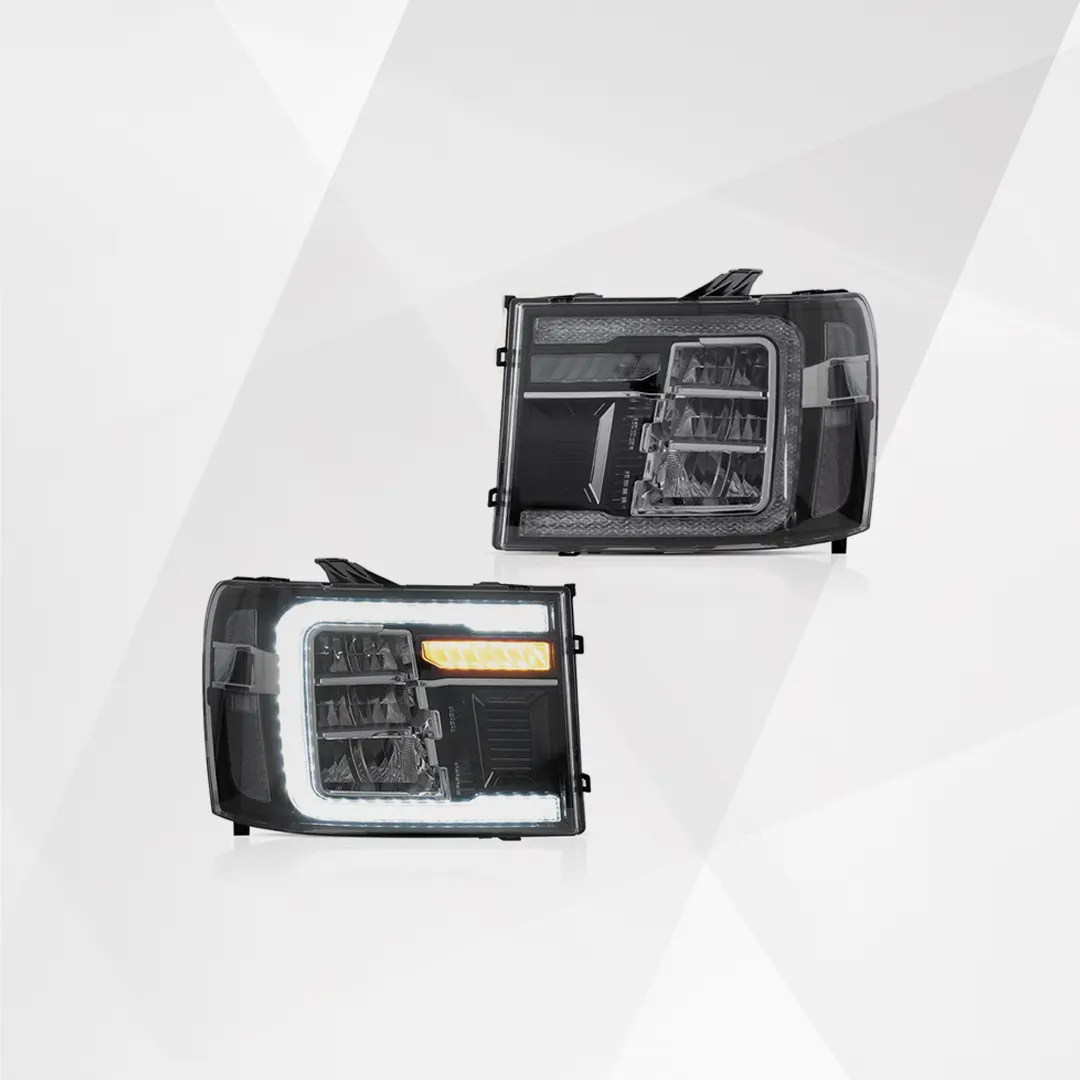 VLAND LED Reflection Bowl Headlights – Chrome for GMC Sierra 1500/2500HD/3500HD (2nd Gen, 2007–2013)