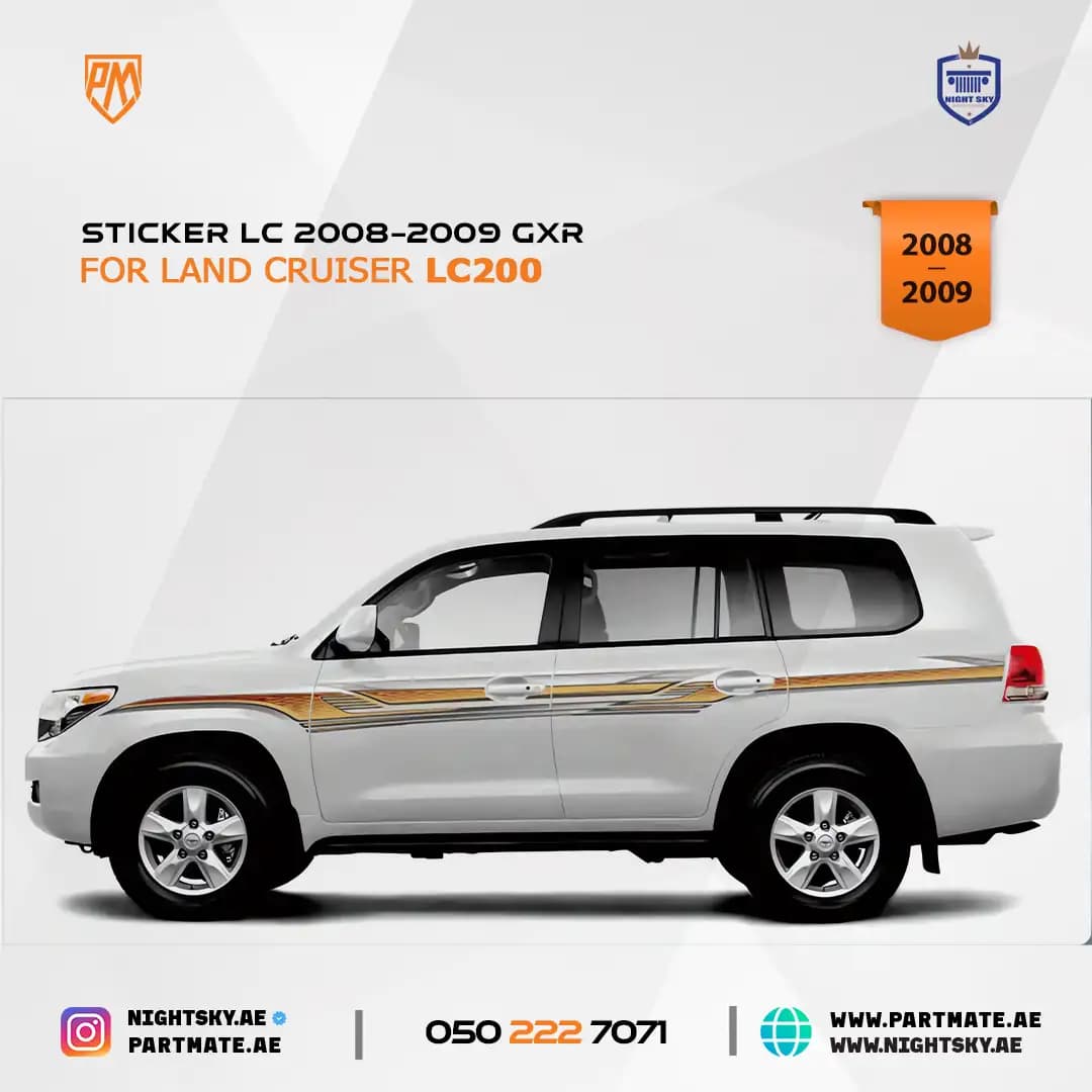 Toyota Land Cruiser 2008-2009 GXR Sticker Decal Set