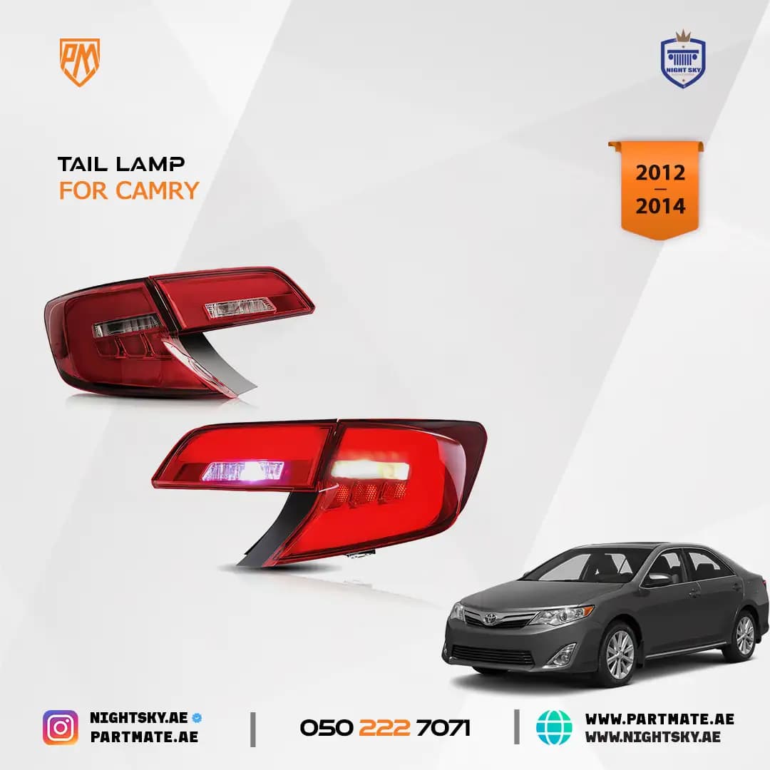 Toyota Camry XV50 2012-2014 Vland LED Tail Lights Amber Signal