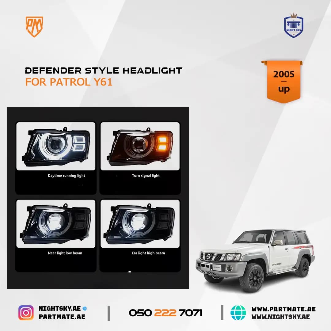 Nissan Patrol Y61 2005-2022 LED Headlights Front Upgrade Pair