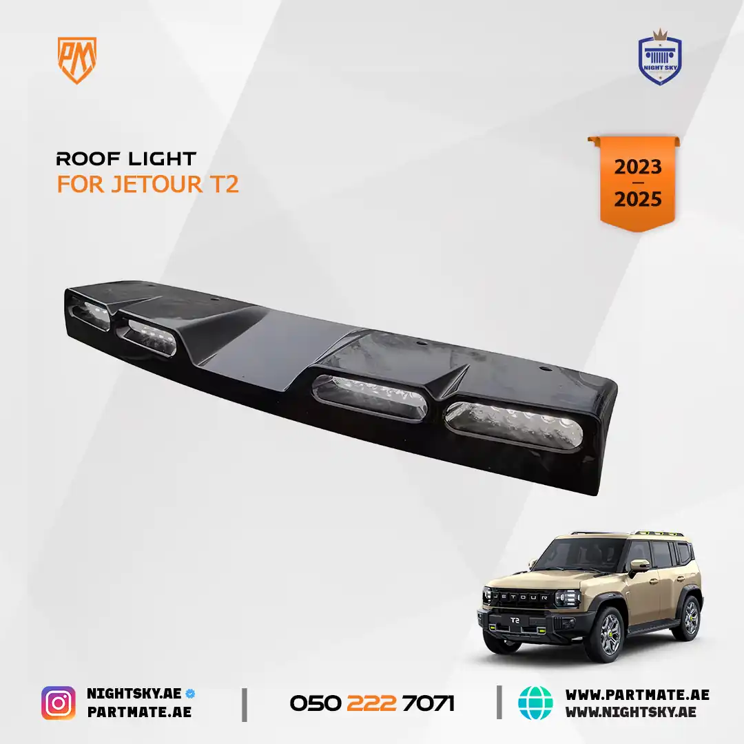 Jetour T2 Roof LED Light Bar (2023–2026) – Black Top DRL White Lamp
