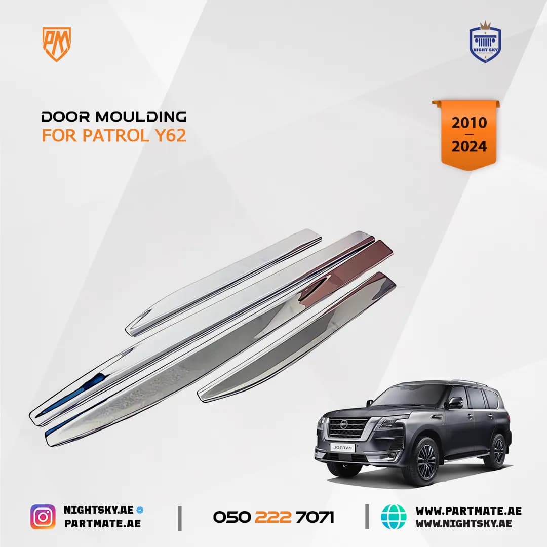 Chrome Side Door Molding Trim for Nissan Armada / Patrol Y62 (2013–2019)