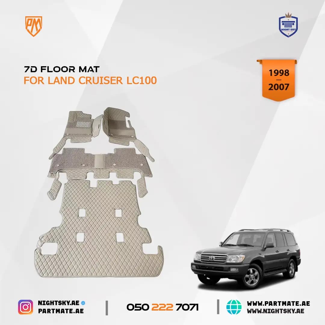 Toyota Land Cruiser 7D Double Layer Leather Floor Mats LC100 LC200 LC300