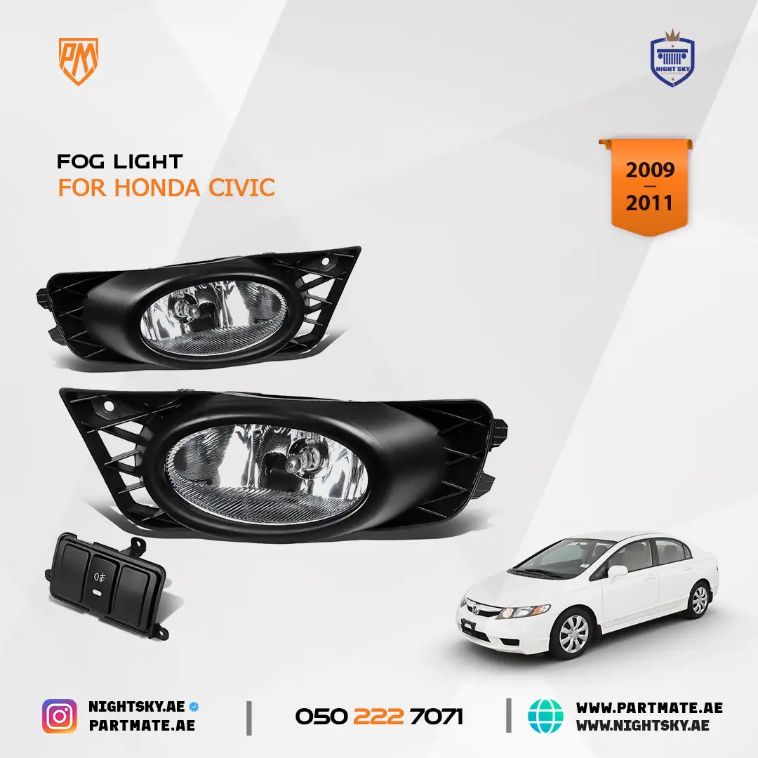 Honda Civic 4 Door Fog Light Chrome 2009-2011