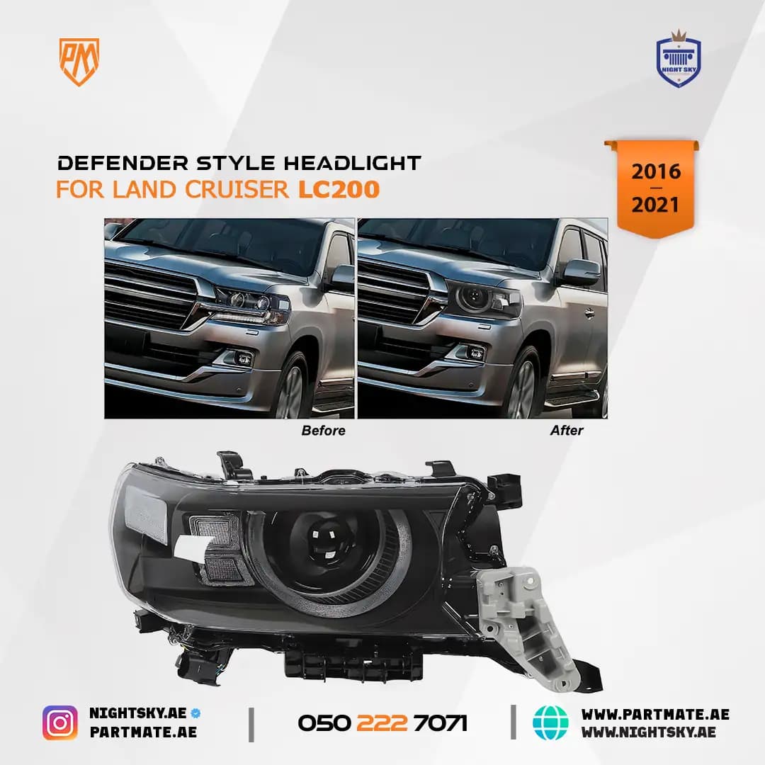Toyota Land Cruiser LC200 2016-2021 LED Headlights LHD Replacement Pair
