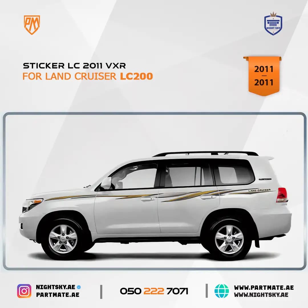 Toyota Land Cruiser 2011 VXR Sticker Decal Set