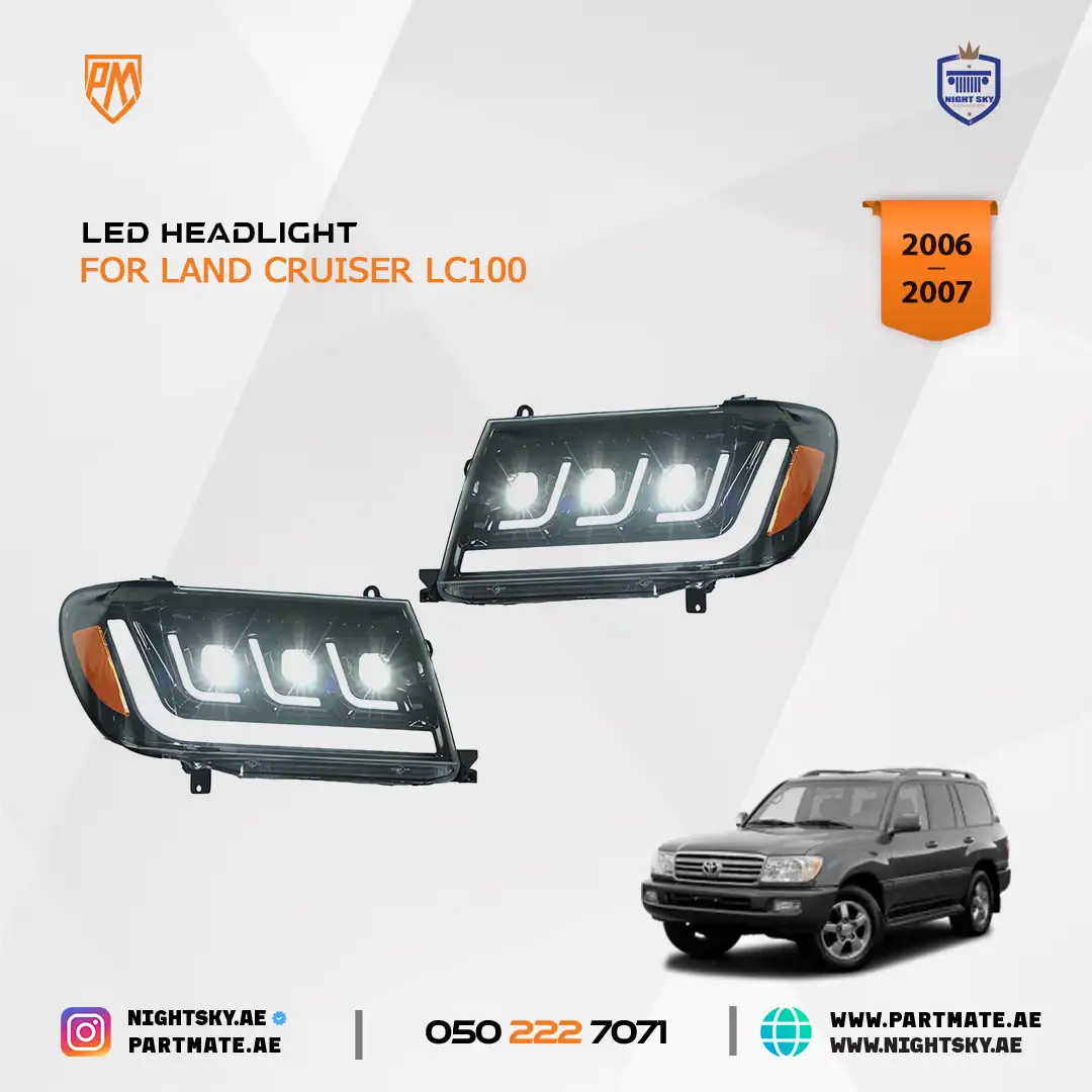 Toyota Land Cruiser LC100 LED 3 Lens Headlights 1998-2007