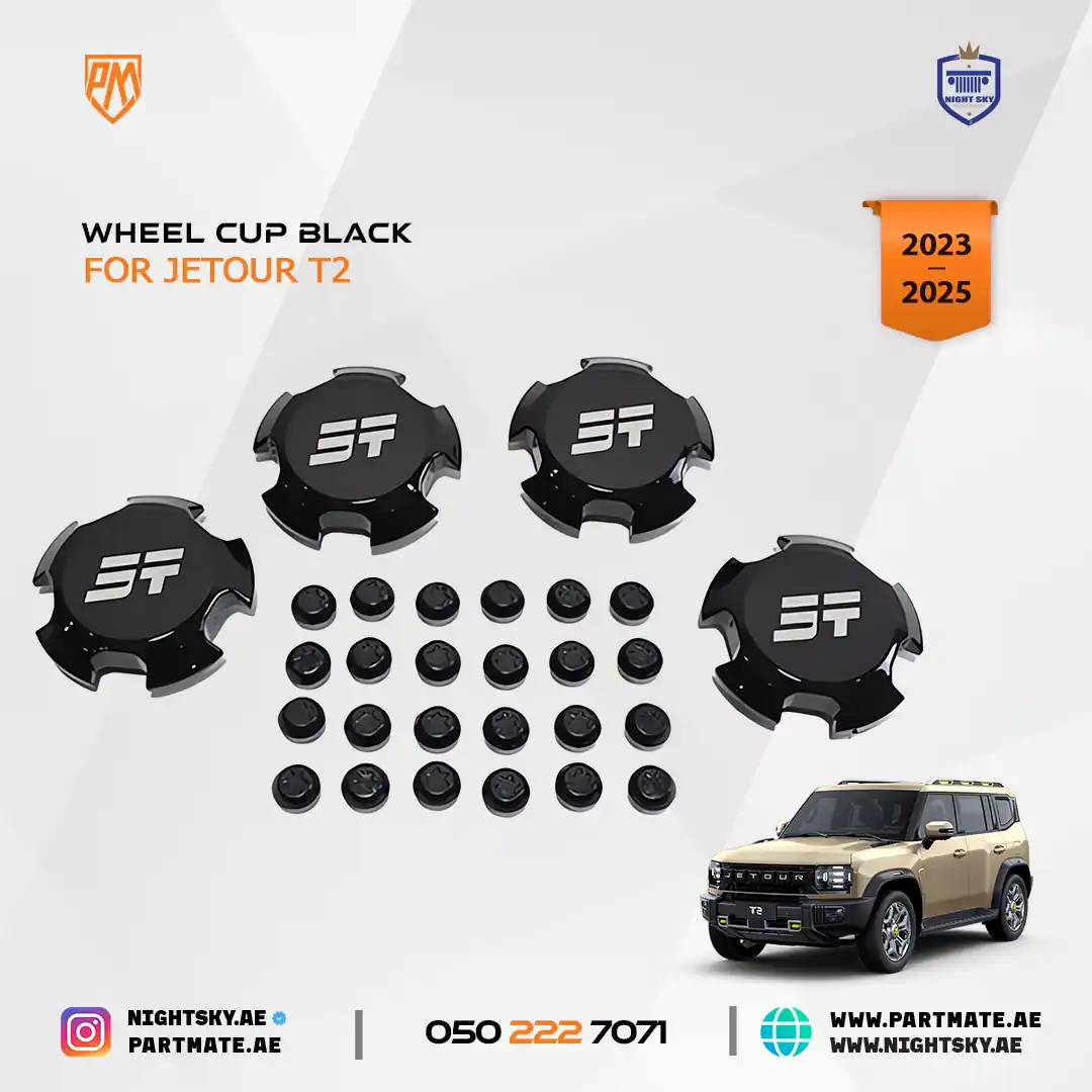 Jetour T2 Black Wheel Hub Covers (Bright Black) – Replacement Parts Set