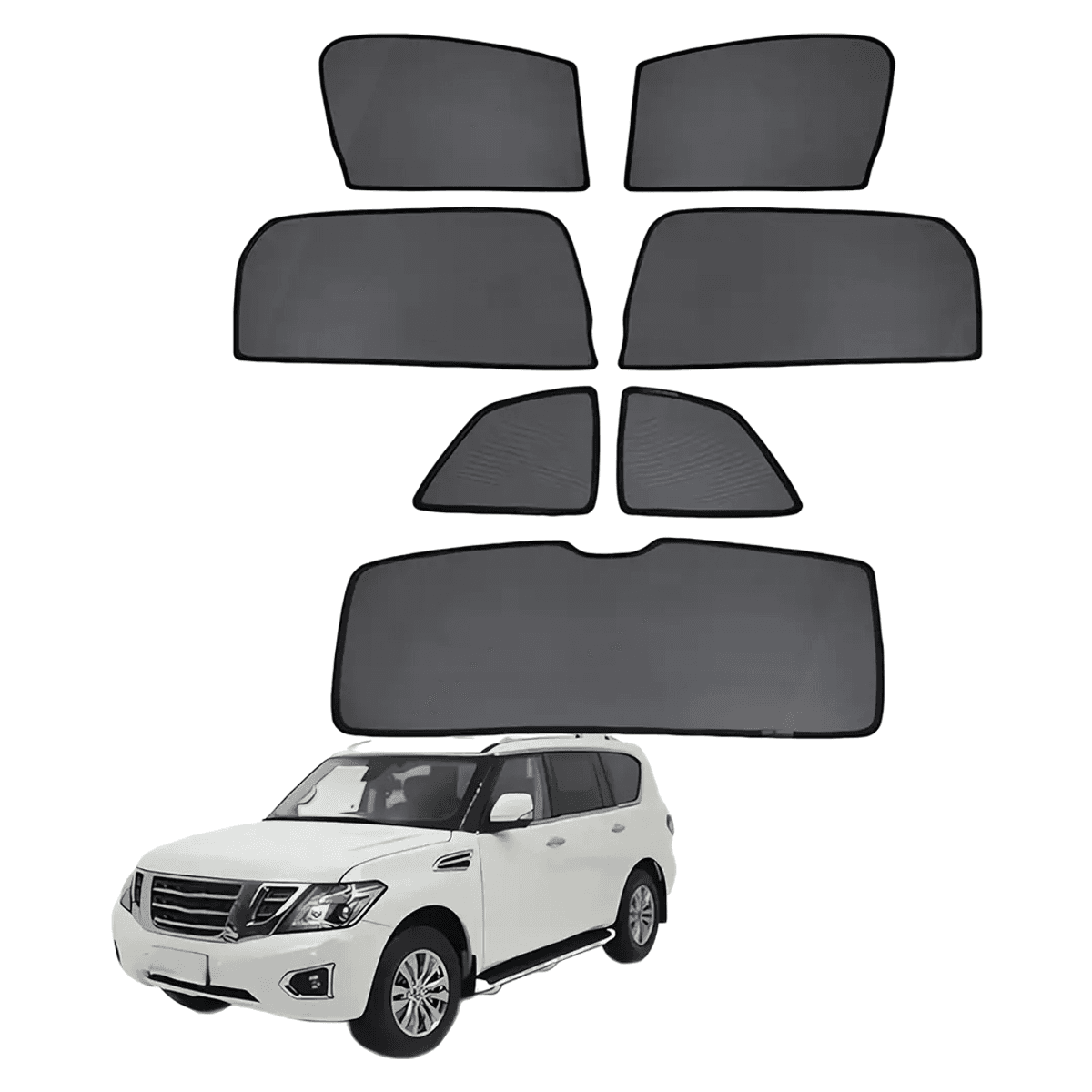 Nissan Patrol Y62 Magnetic Window Sun Shade Curtain Set 7PCS 2014-2022