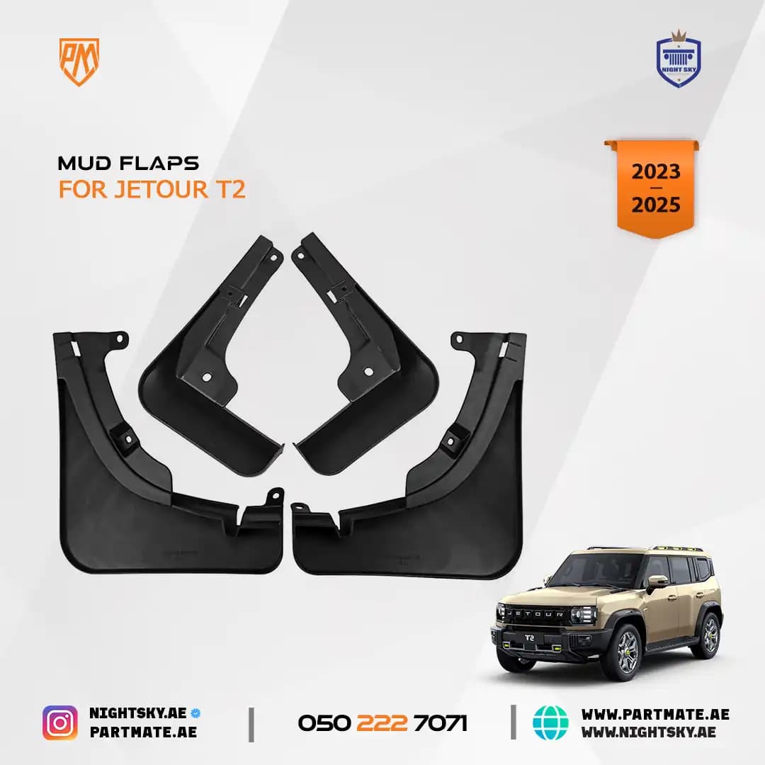 Mud Flaps & Splash Guards for Jetour T2 (2023–2025) – 4PCS Fender Set