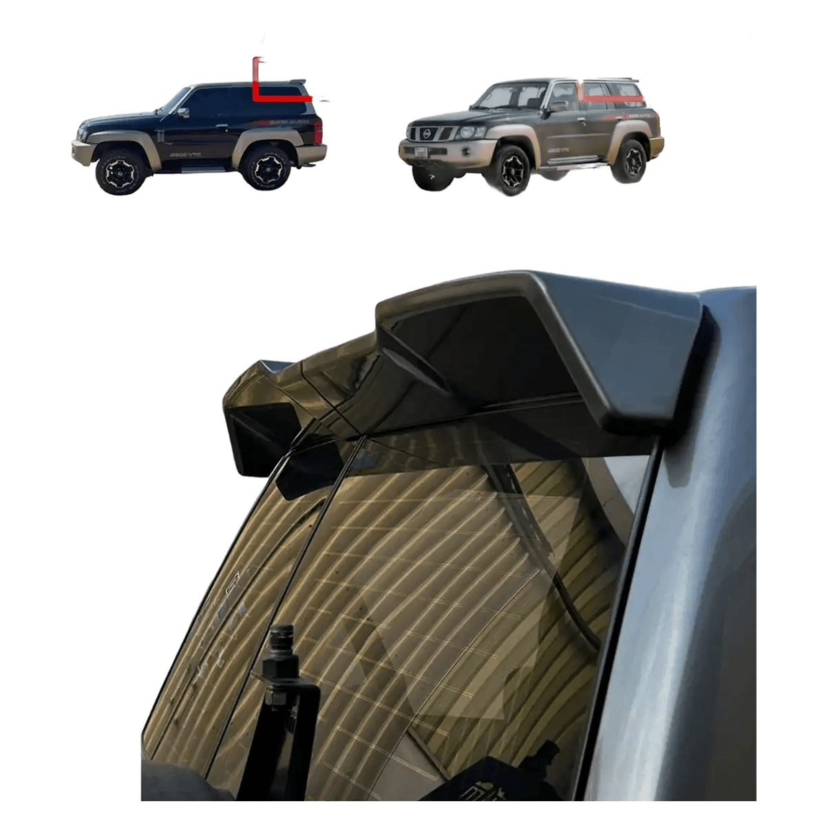 Product Name Nissan Patrol Y61 Falcon Design Rear Roof Spoiler 2005-2025