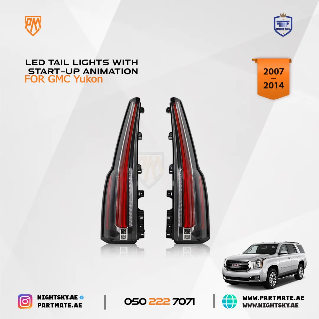 VLAND LED Tail Lights with Start-up Animation for GMC Yukon / Chevy Tahoe / Suburban (2007–2014, 3rd Gen)