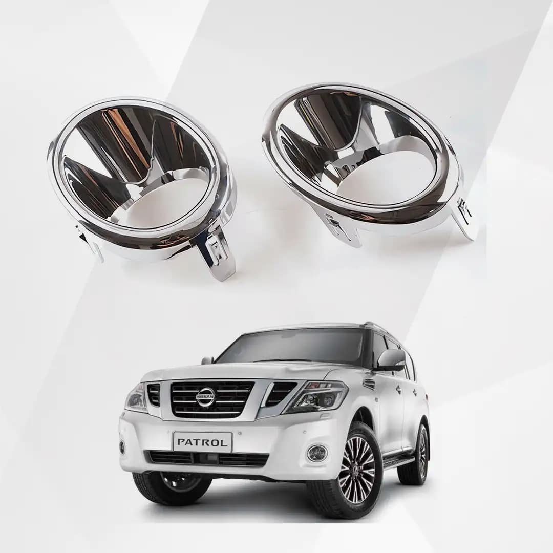 Nissan Patrol Y62 Chrome Front Fog Light Frame Trim 2010-2019