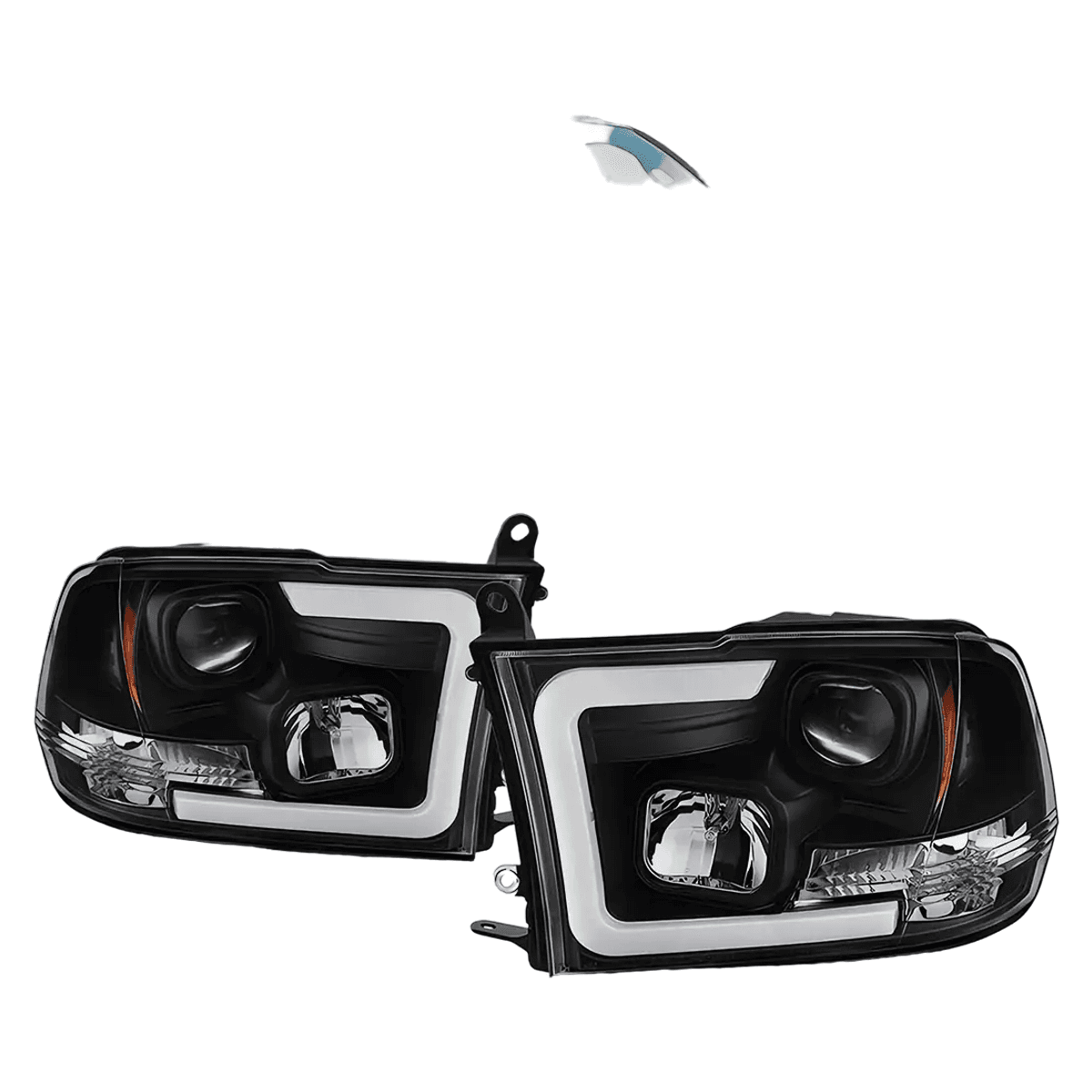 Dodge RAM 2009-2018 LED Tube Black Projector Headlights