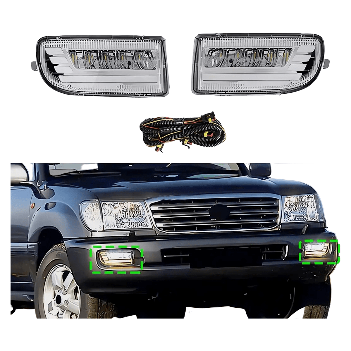 Toyota Land Cruiser LC100 LED DRL Fog Lights 1998-2007
