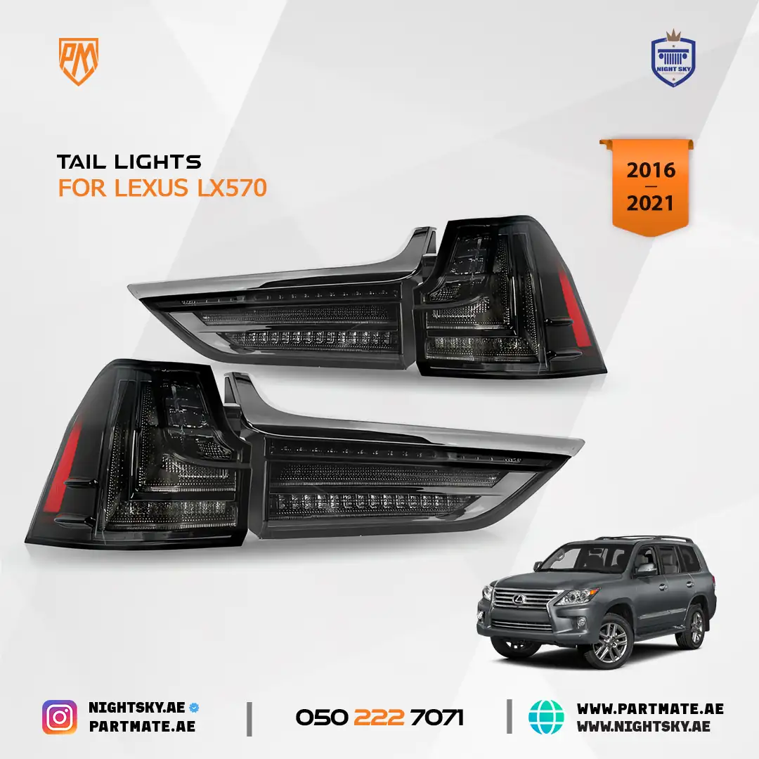 Lexus LX570 Upgraded Smoke LED Tail Lights 2016-2021