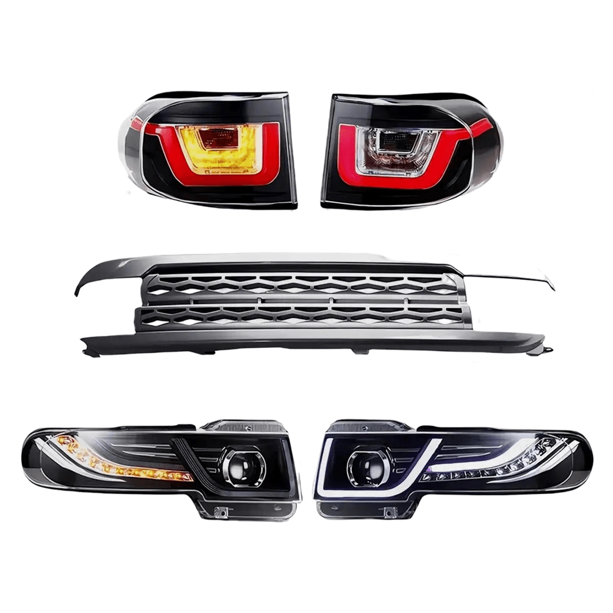 Toyota FJ Cruiser Body Kit Front Grille with Lights PP Plastic Set
