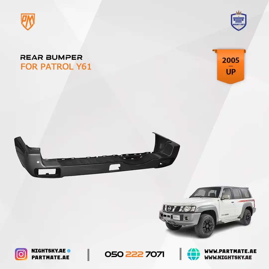 Nissan Patrol Rear Bumper (2005–2025) – Black Matte Design