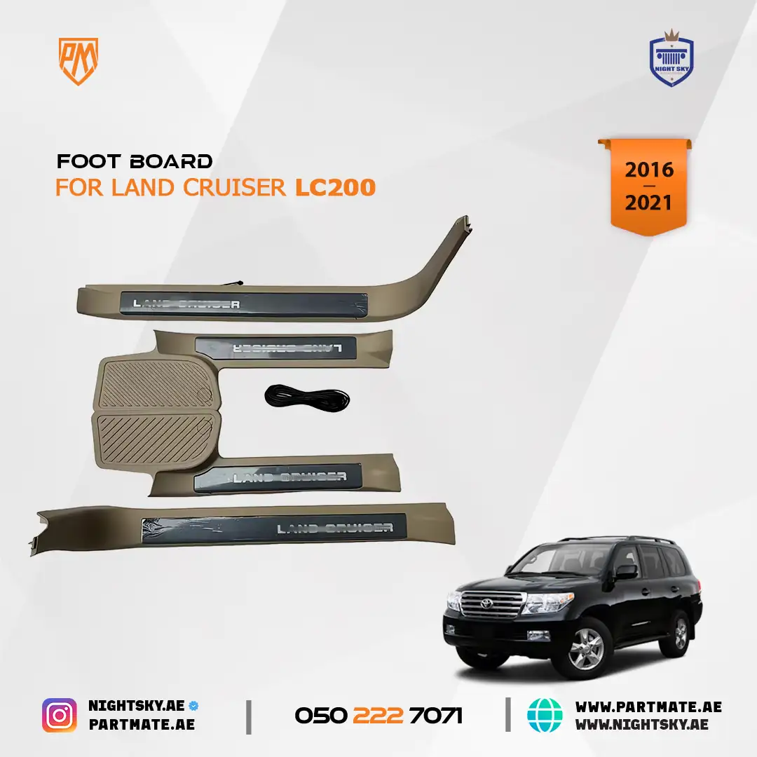 Toyota Land Cruiser LC200 Beige LED Side Step White Blue 2016-2021