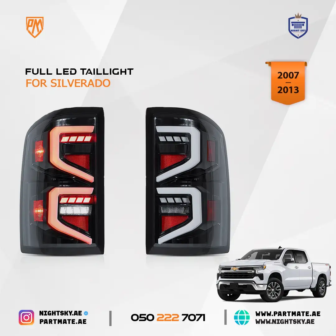 Chevrolet Silverado 2007-2013 Vland LED Tail Lights Clear