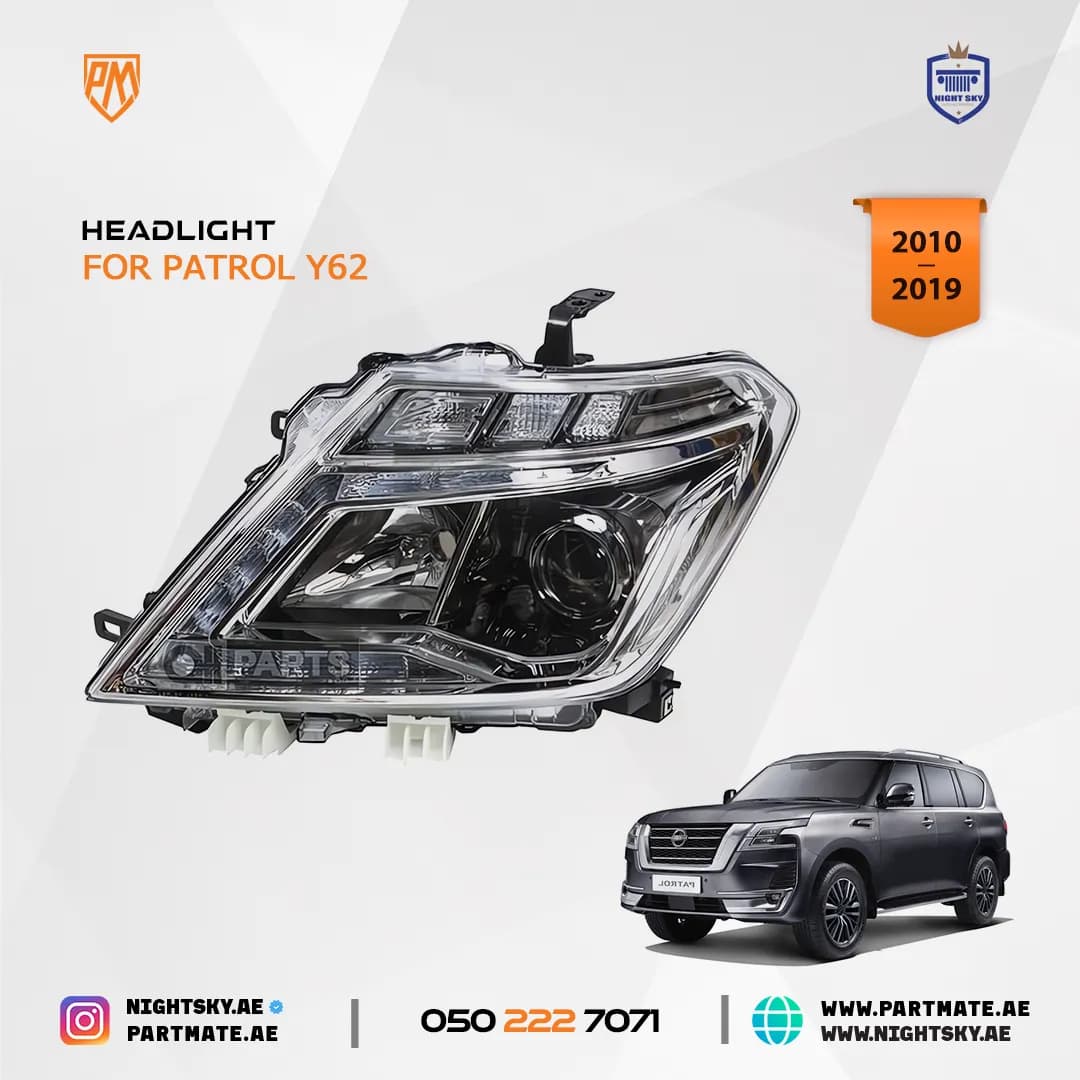 Nissan Patrol Headlights (2010–2019) – LED Electric Head Lamps Pair(Left And Right)