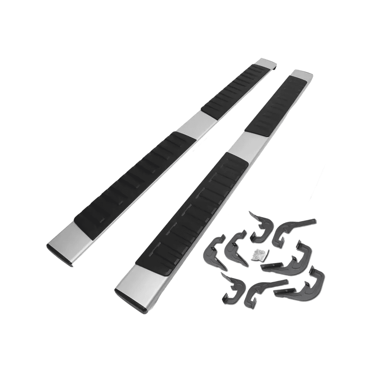 6-Inch Aluminum Running Boards / Side Steps / Nerf Bars for Chevy Silverado & GMC Sierra Crew Cab (2007-2018)