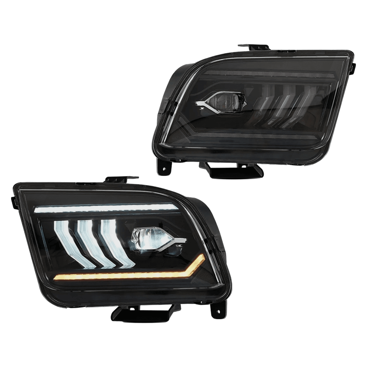 VLAND LED Projector Headlights for Ford Mustang 2005-2009 – Black