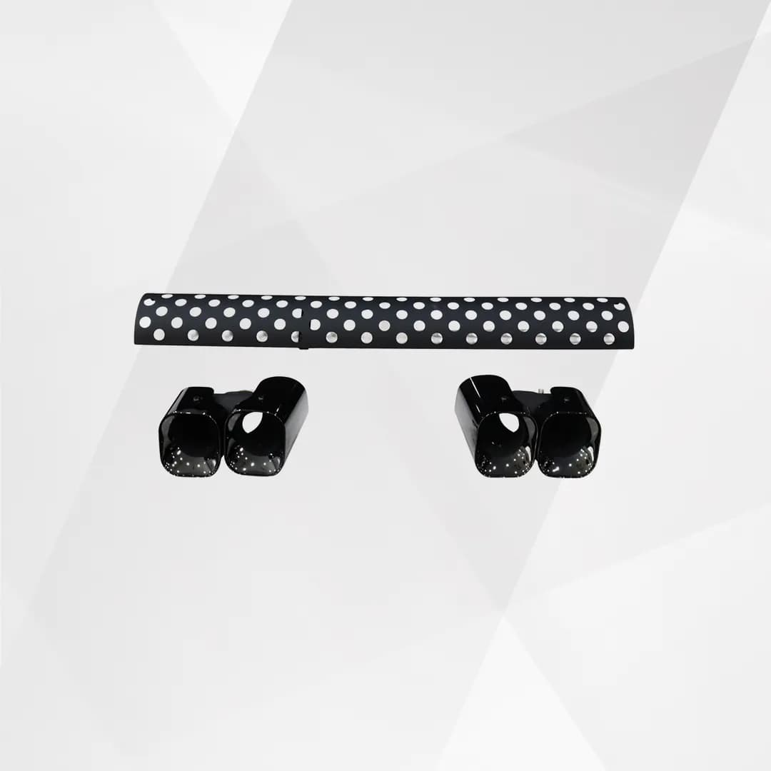 Land Rover Defender Exhaust Pipe Set with Support Bracket – Black (2020–2025)