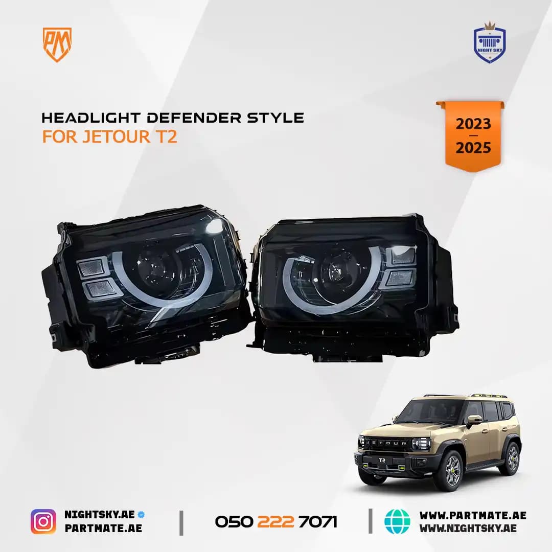 Jetour T2 Defender-Style LED Headlights (2023–2025) – Plug & Play Upgrade