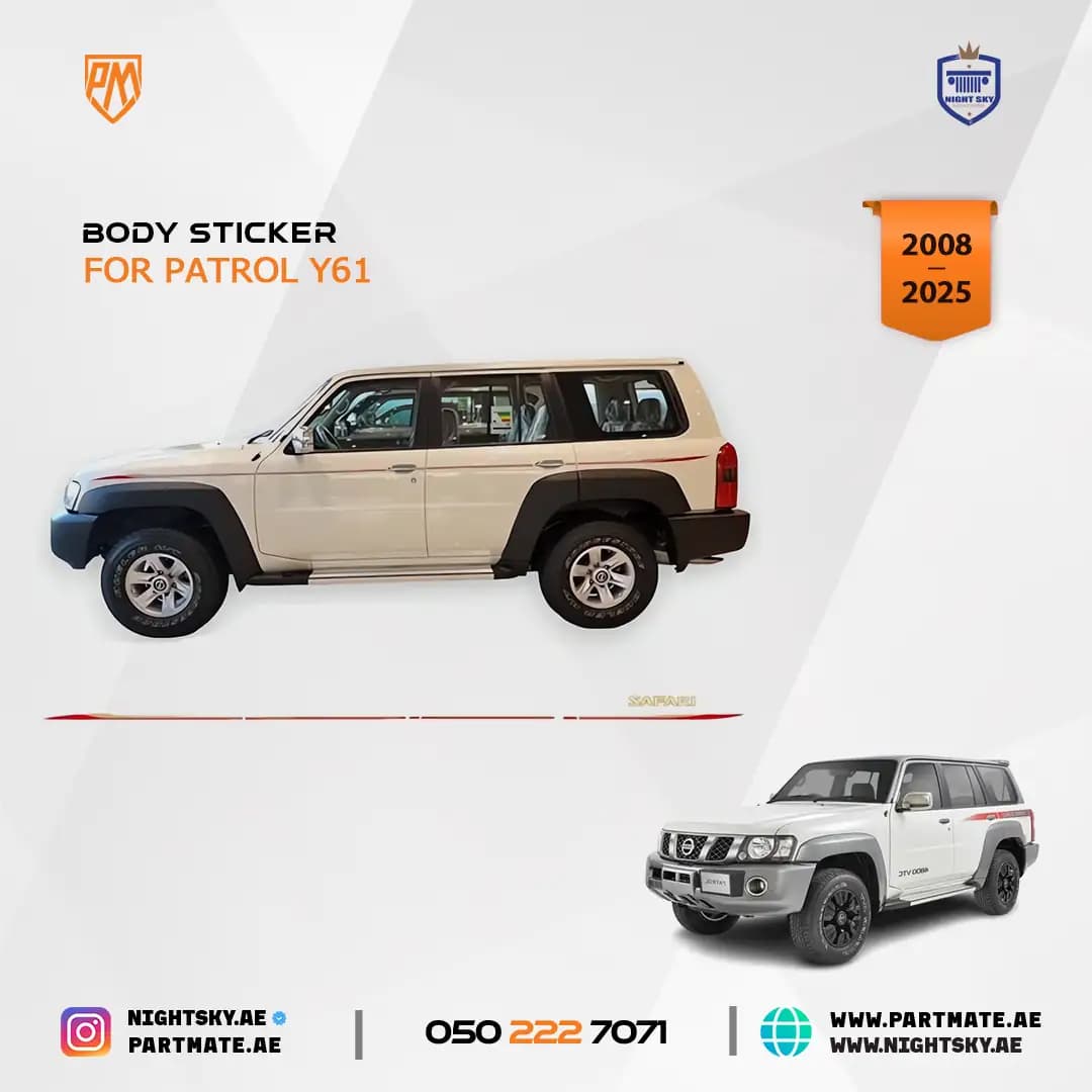 Nissan Patrol VTC Double Cab Body Sticker Red Gold 2008-2021