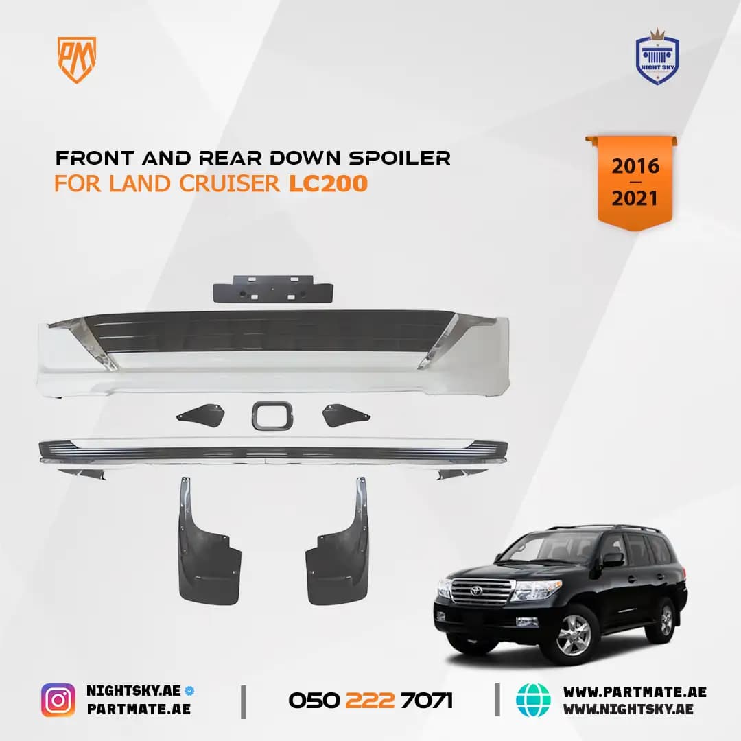 Toyota Land Cruiser FJ200 2021 Front & Rear Down Spoiler