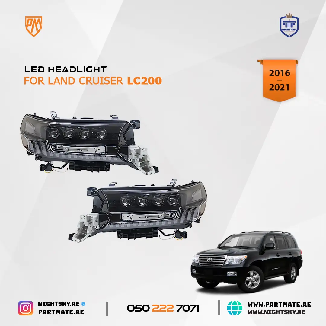 Toyota Land Cruiser LC200 LED Projector Headlights with DRL 2016-2020