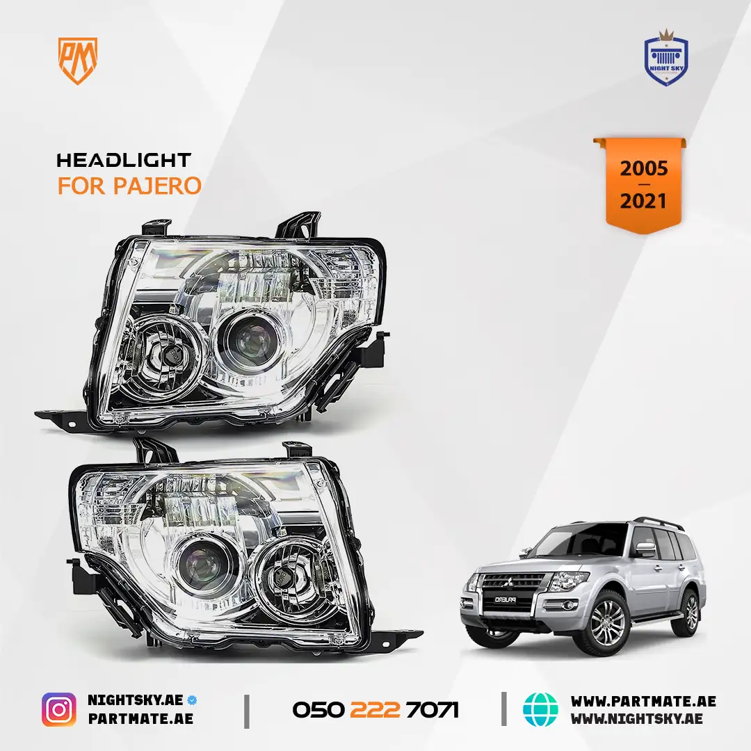 Mitsubishi Pajero 2007 Inside Chrome Headlights Set